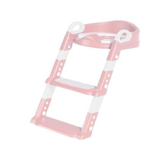 (Pink) Children's Toilet Seat, Children's Toilet Seat with Stairs, Foldable Travel Bathroom Seat with Splash Guard, Potty Seat with Ladder, Comfortable