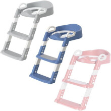 (Blue) Children's Toilet Seat, Children's Toilet Seat with Stairs, Foldable Travel Bathroom Seat with Splash Guard, Potty Seat with Ladder, Comfortable