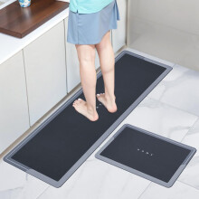 (Black) Set of 2 Kitchen Floor Mats, Kitchen Mat Set, Water Absorbent and Quick Drying Kitchen Rugs, Non-slip Kitchen Carpets, Super Absorbent Floor Mat