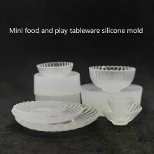 Dollhouse Silicone Tableware Mold Dollhouse Mini Dish Bowl Model Dolls House Kitchen Toys Accessories