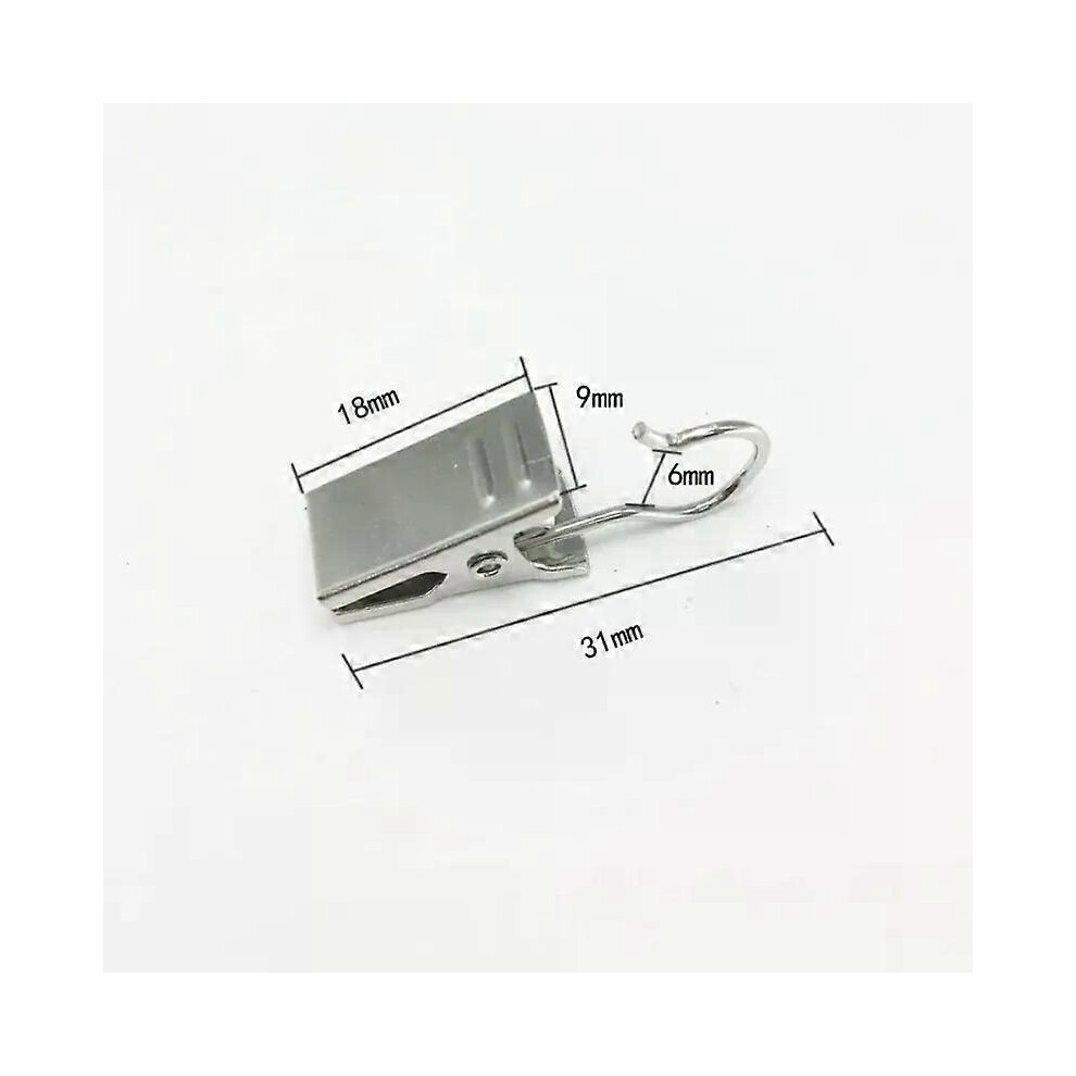 (zwart-50 stuks) 50 stuks/set Zwarte Zilveren Metalen Haak Clips Hangende Gordijn Clip Hanger Woonaccessoires