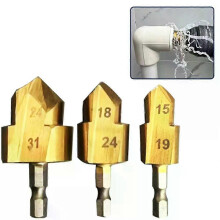 1pc PPR Lifting Drill Bit Hexagon Shank Water Pipe Connection Tool 20/25/32mm Gold Stepped Drill Bit