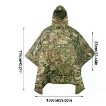 (spain)Camping Wearable Sleeping Bag Hooded Poncho Wearable Cloak Blanket Poncho Camouflage Sleeping