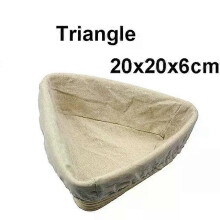 (Triangle20X20X6)1pcs Oval/Circle/Triangle Rattan Bread Proofing Basket Natural Rattan Wicker Dough