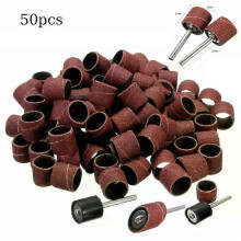 50pcs 1/2 Sanding Bands Kit with 2 Sanding Drum Mandrel Rotary Tools Drum Sanding Kit