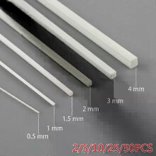 2/5/10/25/50pcs ABS White Square Plastic Rod Stick For Architecture Model Making Model Material DIY