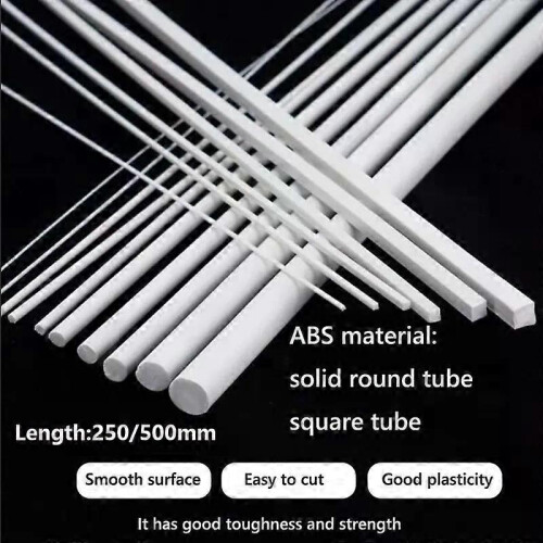 ABS White Round/Square Plastic Rod Stick For Architecture Model Making Model Material DIY Accessories