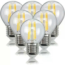 6pcs/lot 4w 8w 12w E27 E14 Clear LED Lamp 220v G45 LED Bulb Warm/Cold White Filament Edison Globe ball