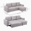 Homcom HOMCOM 3 Seater Sofa Bed, Convertible Pull Out Sofa with Storage, Grey 8