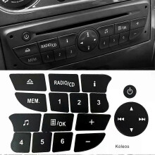 Car Button Repair Stickers Black Audio Button Repair Decal Stickers Accessories for Twingo for Renault
