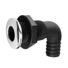 Nylon Plastic Thru Hull Bilge Fitting With Stainless steel Rim Bilge Pump Aerator Hose Boat Marine Yacht