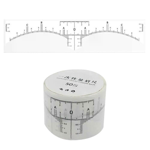 Disposable 50pcs / lot Microblading Ruler Guide Ruler Adhesive Sticker Permanent Eyebrow Makeup Eyebrow