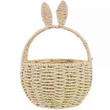 Rabbit Ear Basket Planter Baskets Woven for Storage Make up Shopping Handwoven Round Easter Paper Rope
