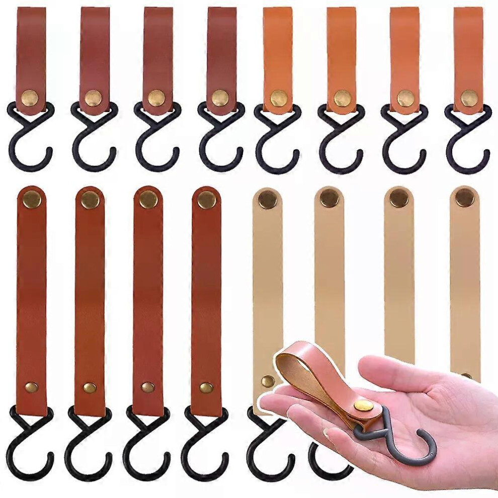 1/5 stuks Outdoor Camping Haken Leren Hanghaken S-vormig Rek Draagbare Camping Hangers Thuis Keuken