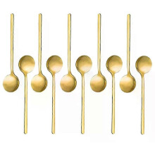 Stainless Steel 10 Pcs Espresso Spoons Teaspoons For Coffee Sugar Dessert Cake Ice Cream Soup Antipasto