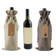 12Pcs Burlap Wine Bags Wine Gift Bags for Christmas Wedding Birthday Multicolor Wine Bottle Bags with