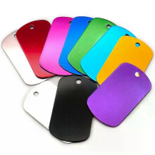 20Pcs Aluminum Blank Rectangular Pet Dog Tag Custom Laser Engraved Plate Jewelry Pendant Keyring Necklace