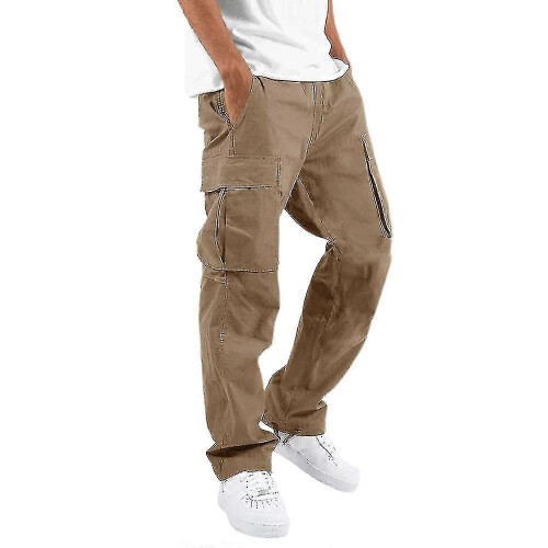 (S)Men Multi Pockets Cargo Pants Baggy Work Combat Trousers