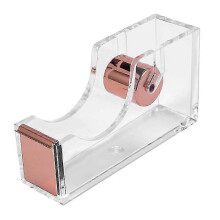 Deluxe Acrylic Design Office Desktop Tape Dispenser Clear Gold