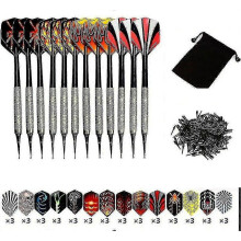 Darts Sets, 12 Packs Soft Darts With Soft Tip Points For Electronic Dartboard With Extra 42 Dart Flights