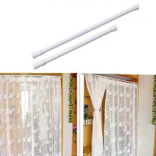 Multifunctional Adjustable Bathroom Shower Curtain Rods Metal Voile Extendable Tension Telescopic Pole