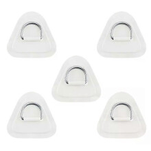 (Blue)5Pieces Pad/Patch D Rings for PVC Inflatable Boat Canoe Raft Stainless D-Ring Patch Dinghys Kayak