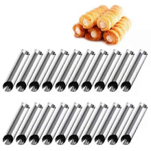 Cannoli Tubes Stainless Steel Cream Horn Molds Non-Stick Cannoli Forms Conical Tube Cone Dessert Pastry