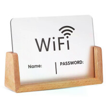 WiFi Prompt Sign Name Password Signs Set up Table Holder Stand Network Acrylic Tabletop Desk