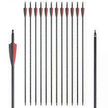 6/12/24PCS Mixed Carbon Arrow Diameter 78mm Spine 500-550 with 3inch Feather for Archery Recurve/Compound