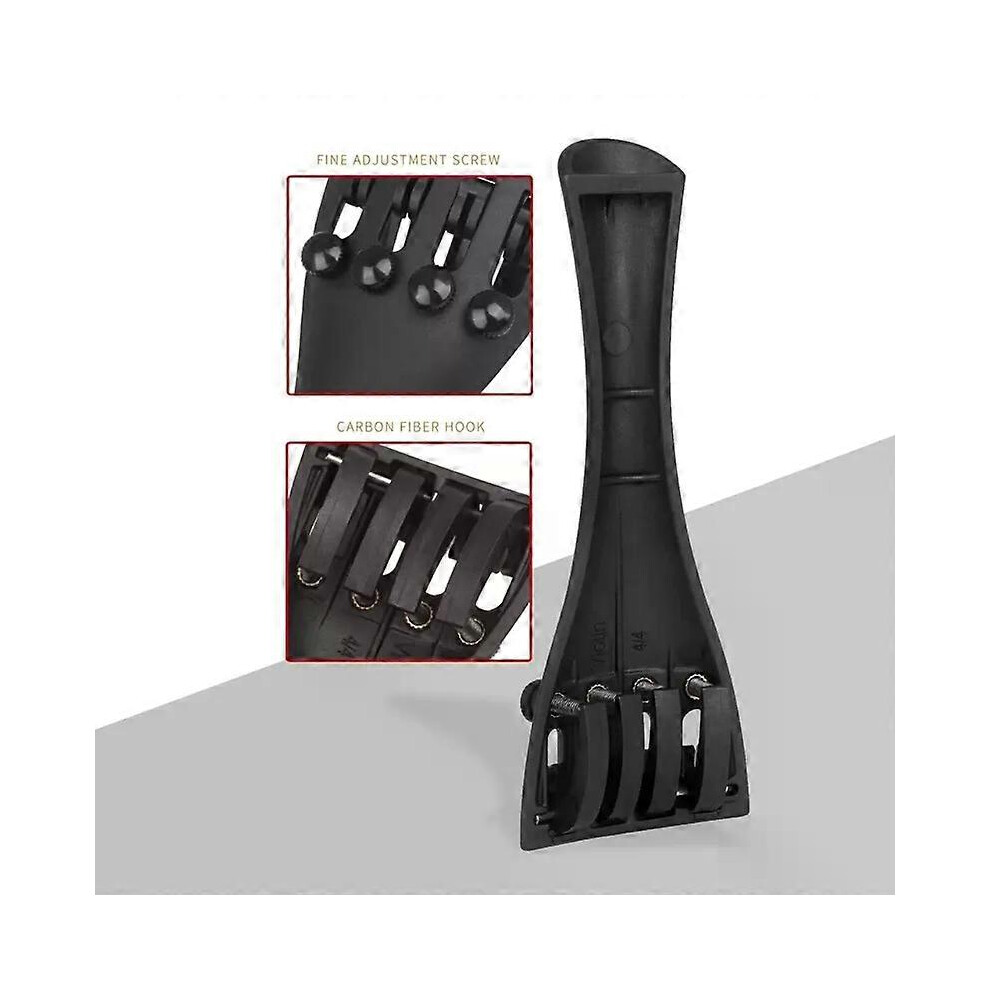 Carbon Fiber Violino Viool Staartstuk met 4 Fijnstemmers Viool Composiet Staartstuk voor 4/3 4/4 Viool