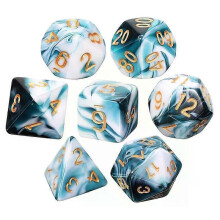 Set van 7 dobbelstenen, polyhedrale dobbelstenen, rollenspeldobbelstenenset voor DND Pathfinder rollenspel