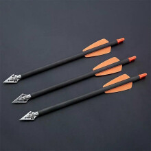 75inch Pure Carbon Crossbow Arrow OD 75mm 2 Plastic Feather for Outdoor Hunting Shooting Targeting