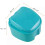 A71P 4X Blue Denture Case  Denture Cup with Strainer  Denture Bath Box False Teeth Storage Box with 2