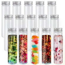 15 stuks 110 ml plastic reageerbuisjes, heldere platte reageerbuisjes, plastic reageerbuisjes met schroefdoppen