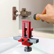 Wardrobe Cabinet Door Panel Rebounder Punched Mounting Jig Woodworking Doweling Drilling Guide Locator