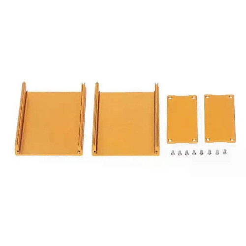 (Gold)35X760mm Electronic Project Box Split Type Sandblasting Oxidation Aluminum Alloy Power Junction