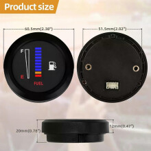 2 52mm 12V Fuel Level Gauge Car Motorcycle Universal Fuel Level Meter Gauge Electronic LED Ultra Thin