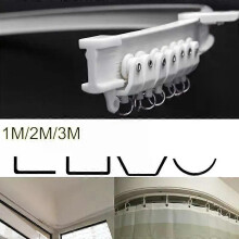 1/3/4/5/6M Flexible Ceiling Mounted Curtain Track Rail Straight Slide Windows Plastic Bendable Home