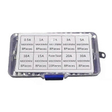 9 Values 72pcs Slow Glass Tube Fuses Assortment 6x30mm 250V 05A~30A