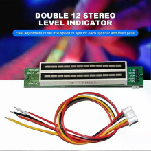 Dual Channel 12 Bit LED Music Spectrum Level Indicator Light Adjustable Light Speed Audio Music VU Level