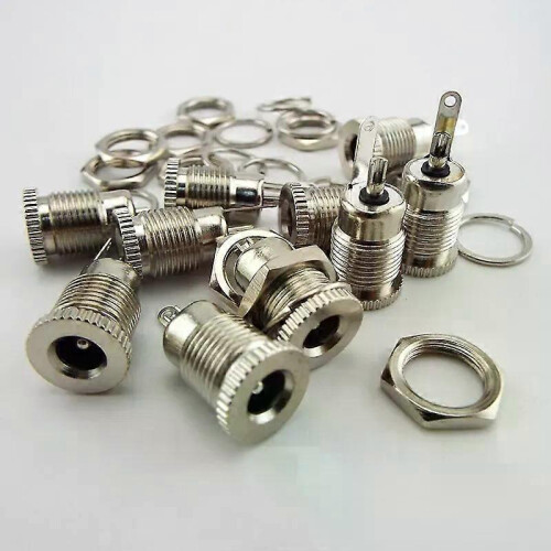 DC099 DC Power Supply Jack Socket plug Connector 55 * 21 mm Female Panel Mount DC-099 Threaded Metal