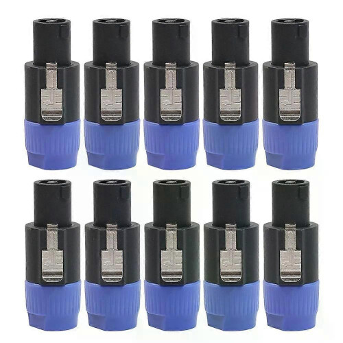10pcs Speakon NL4FC 4Pin Locking Amp Speaker Connector 4Pole Long Tail Solder