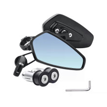 Mirror motorcycle rearview mirror anti reflection fist coffee racing car blue