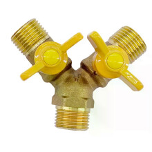 2 Way Gas Hose Tube Connector Spillter Control Valve Adapter Gas Pipe Connector Piece Pipe Fittings