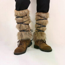 Middeleeuwse imitatiebont warme leggings voor heren, harige leggings, laarzen, cosplay, Vikingen, aankleedpersoonlijkheid