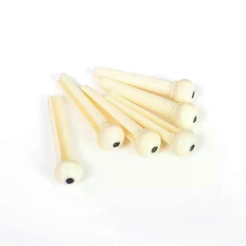 (Black8pcs)Portable 6-String Guitar Bridge Pins Saddle Nut Acoustic Cattle Tailpiece Plastic Guitar