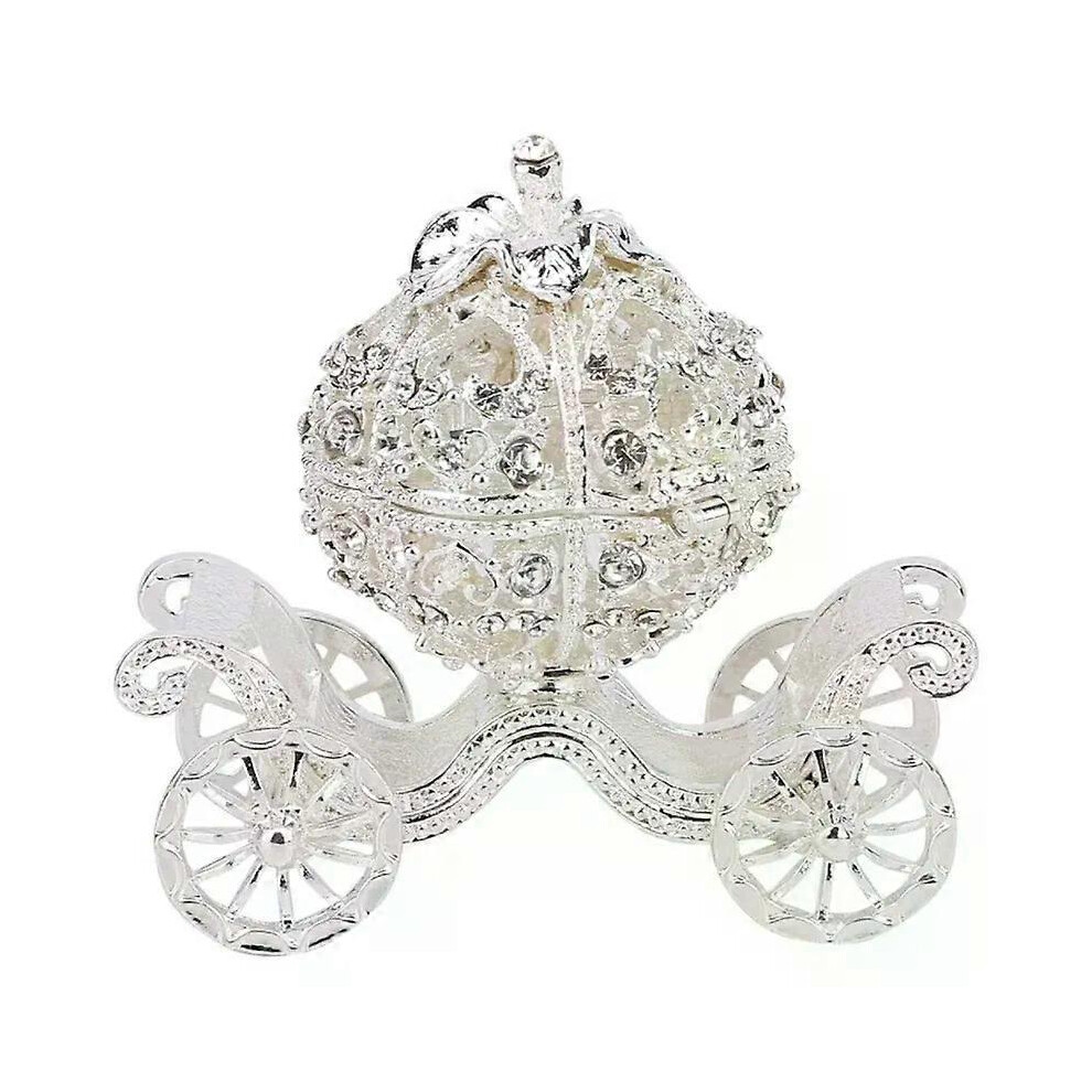 Strass Kristal Pompoen Koets Sieradendoos Diamant Cadeau Verzamelbeeldje Decoratieve Sieraden