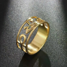 YILUOCD Stainless Steel Ancient Egypt Ra Udjat Ring Eye Of Horus Ankh Cross Ring for Women Protection