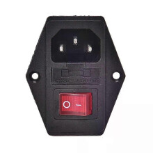 IEC 320 C14 AC-ingangsstopcontact 250V 10A zekering Rode lamp Tuimelschakelaar 3-pins elektrisch mannelijk