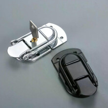 2pcs Metal Box Latch Hasp with/without Key Silver/Black Safety Lock 69*34mm Buckle Flight Case Cabinet